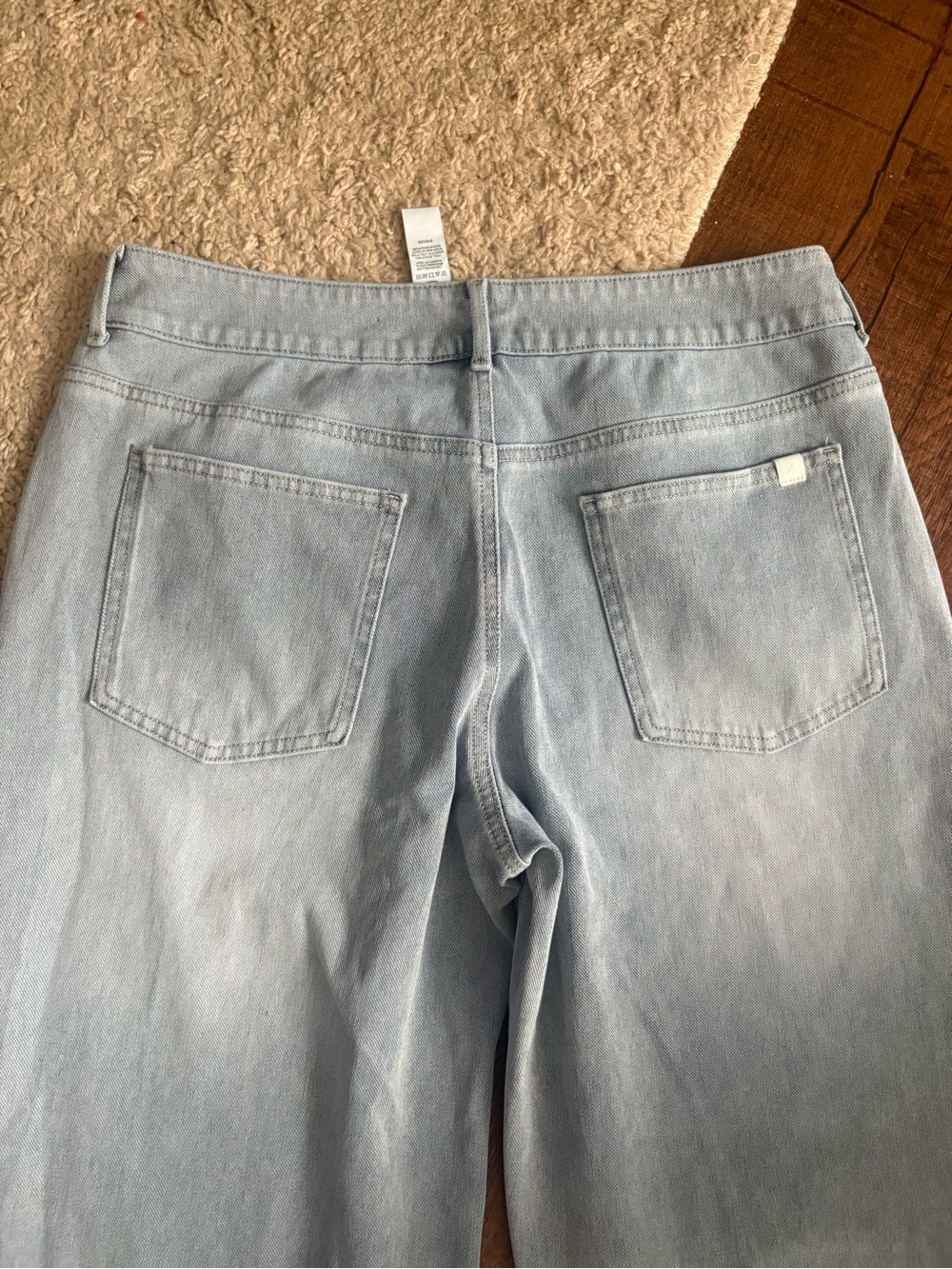 HALARA Flex Women’s Sz M wide leg low rise asymmetric stretch jeans pockets - Picture 6 of 8